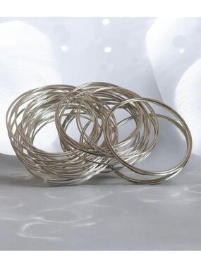 STERLING SILVER MATCHED BANGLE BRACELETS 23 TOTAL